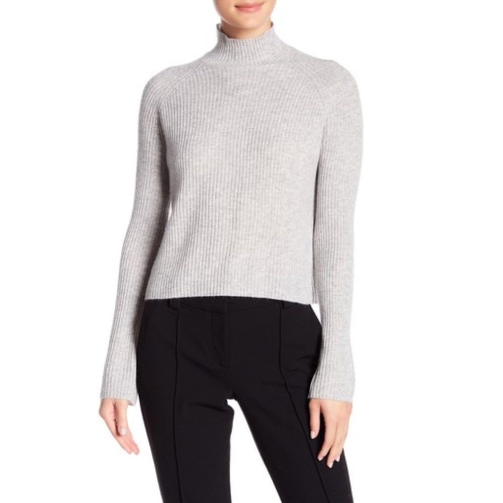 NWT Minnie Rose Grey Cashmere Turtleneck Sweater L
